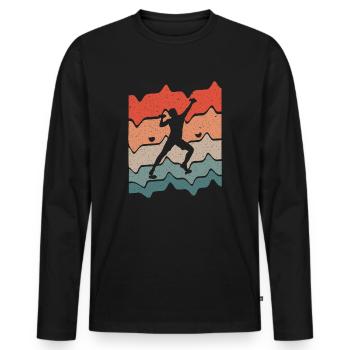 Bouldern Kletterer Kletterhalle Klettern - Männer Premium Bio Langarmshirt - Schwarz - Vorne - Nico (187cm)