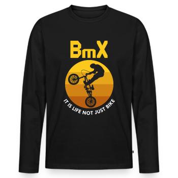 BMX Idea Gift Humor - Men's Premium Organic Long Sleeve Shirt - black - Front - Nico (187cm)