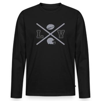 Croix de Las Vegas - T-shirt manches longues Premium bio Homme - noir - Devant - Nico (187cm)