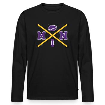 Croix du Minnesota - T-shirt manches longues Premium bio Homme - noir - Devant - Nico (187cm)