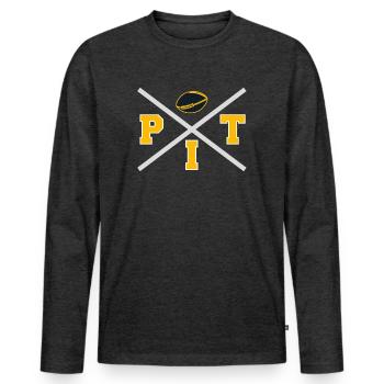 Croix de Pittsburgh - T-shirt manches longues Premium bio Homme - anthracite chiné - Devant - Nico (187cm)
