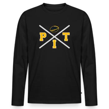 Croix de Pittsburgh - T-shirt manches longues Premium bio Homme - noir - Devant - Nico (187cm)