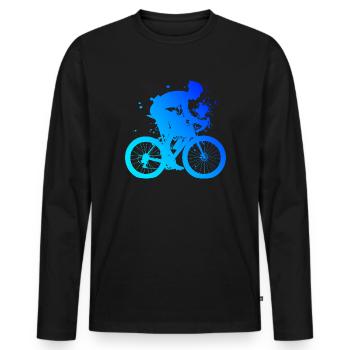 Road Cyclist Road Cycling Road Bike Road Bike - Men's Premium Organic Long Sleeve Shirt - black - Front - Nico (187cm)