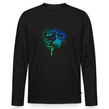 Dirt Bike Dirt Bike Women Dirt Biker Men - Men's Premium Organic Long Sleeve Shirt - black - Front - Nico (187cm)