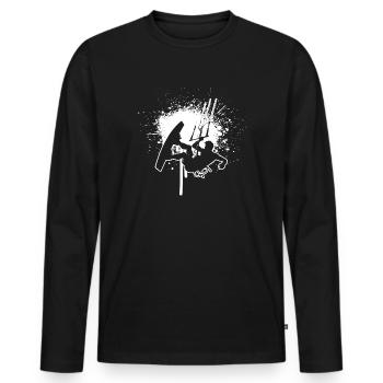 Kitesurf Kitesurf Kitesurf Kitesurf Hommes - T-shirt manches longues Premium bio Homme - noir - Devant - Nico (187cm)