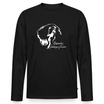 RUSSISCHER SCHWARZER TERRIER Profil Hunde Wilsigns - Männer Premium Bio Langarmshirt - Schwarz - Vorne - Nico (187cm)