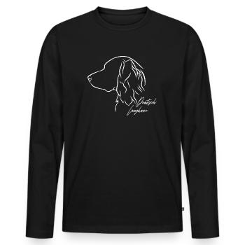 German Longhair Profile Dogs Dog Wilsigns - Men's Premium Organic Long Sleeve Shirt - black - Front - Nico (187cm)