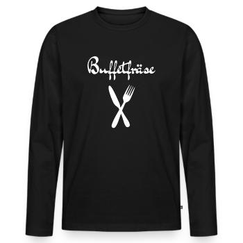 buffet cutter - Men's Premium Organic Long Sleeve Shirt - black - Front - Nico (187cm)