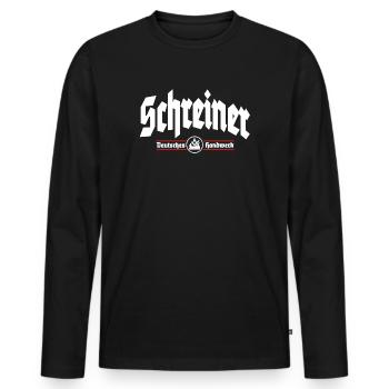 Schreiner Deutsches Handwerk - Männer Premium Bio Langarmshirt - Schwarz - Vorne - Nico (187cm)
