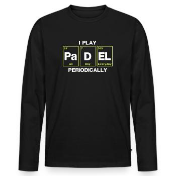 I Play Padel Periodically Padel Player Padeltennis - Men's Premium Organic Long Sleeve Shirt - black - Front - Nico (187cm)