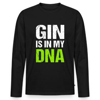 Le gin est dans mon ADN Toast Gin - T-shirt manches longues Premium bio Homme - noir - Devant - Nico (187cm)