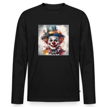LE CLOWN JOYEUX - T-shirt manches longues Premium bio Homme - noir - Devant - Nico (187cm)