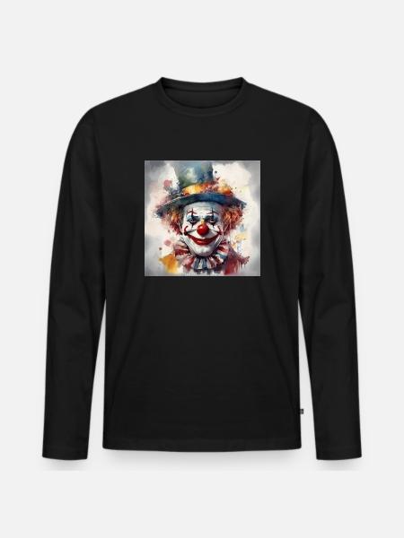 LE CLOWN JOYEUX - T-shirt manches longues Premium bio Homme - noir