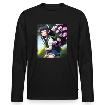 Anime Cutie - Männer Premium Bio Langarmshirt - Schwarz - Vorne - Nico (187cm)