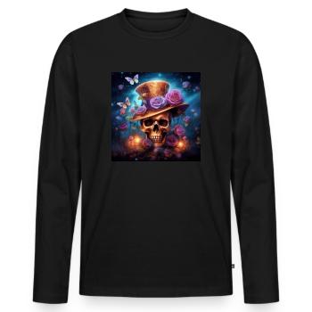 TÊTE DE MORT SKULL FANTASTIC - T-shirt manches longues Premium bio Homme - noir - Devant - Nico (187cm)