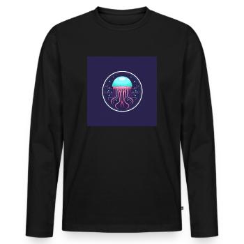 JELLYFISH MYSTERIOUS BEAUTY - Men's Premium Organic Long Sleeve Shirt - black - Front - Nico (187cm)