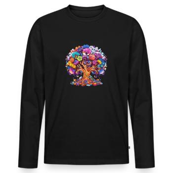 TREE OF LIFE - Men's Premium Organic Long Sleeve Shirt - black - Front - Nico (187cm)