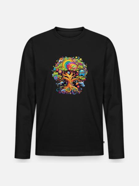 ZEN TREE OF LIFE - Men's Premium Organic Long Sleeve Shirt - black