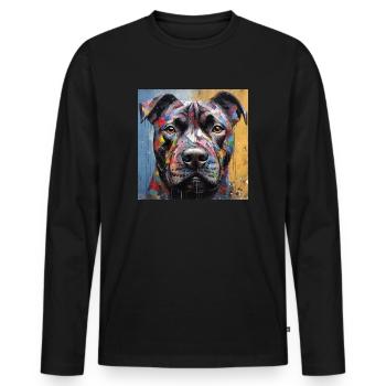 Staffordshire Bullterrier - Männer Premium Bio Langarmshirt - Schwarz - Vorne - Nico (187cm)