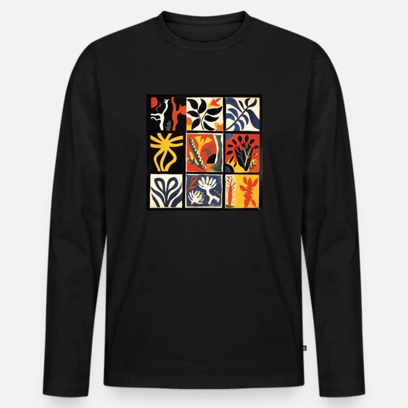 ZEITGENÖSSISCHER BLUMENSTRAUSS - Männer Premium Bio Langarmshirt - Schwarz