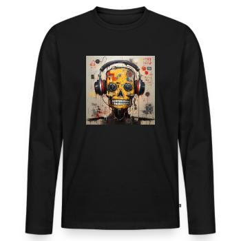 SKULL MUSIC STREEET ART - T-shirt manches longues Premium bio Homme - noir - Devant - Nico (187cm)