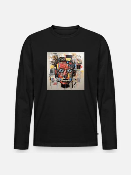 STREET ART PORTRAIT JM-B - Männer Premium Bio Langarmshirt - Schwarz