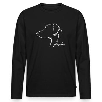 PINSCHER Profil Hunde Hund Wilsigns - Männer Premium Bio Langarmshirt - Schwarz - Vorne - Nico (187cm)