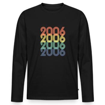 Cool Retro 2006, 17 Jahre alt, 17. Geburtstag Teens - Männer Premium Bio Langarmshirt - Schwarz - Vorne - Nico (187cm)