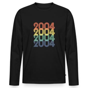 2004 Jahrgang 20. Geburtstag Männer Frauen 20 Jahre - Männer Premium Bio Langarmshirt - Schwarz - Vorne - Nico (187cm)