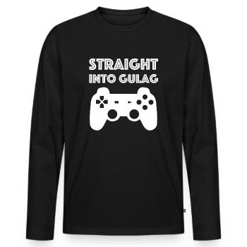 Directly into the Gulag | Gamer, controller, free game - Men's Premium Organic Long Sleeve Shirt - black - Front - Nico (187cm)