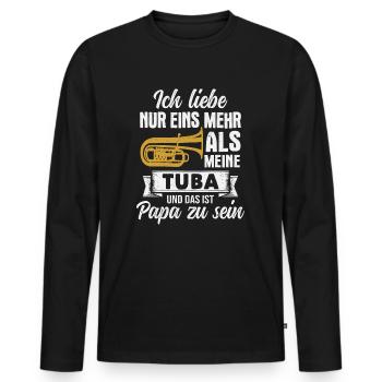 Tuba Papa Tubist Blasmusik Musiker - Männer Premium Bio Langarmshirt - Schwarz - Vorne - Nico (187cm)