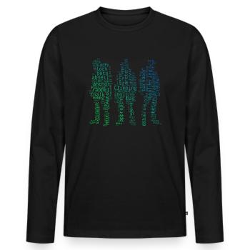 Grimpeur Homme Grimpeur Bloc Grimpeur Femme - T-shirt manches longues Premium bio Homme - noir - Devant - Nico (187cm)