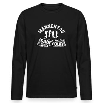Men's Day - Men's Premium Organic Long Sleeve Shirt - black - Front - Nico (187cm)