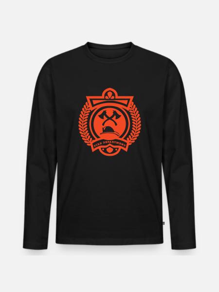 Fireman - Men's Premium Organic Long Sleeve Shirt - black