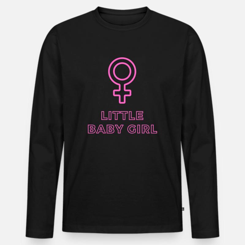 Baby Ankündigung - Mädchen - Schwangerschaft - Männer Premium Bio Langarmshirt - Schwarz