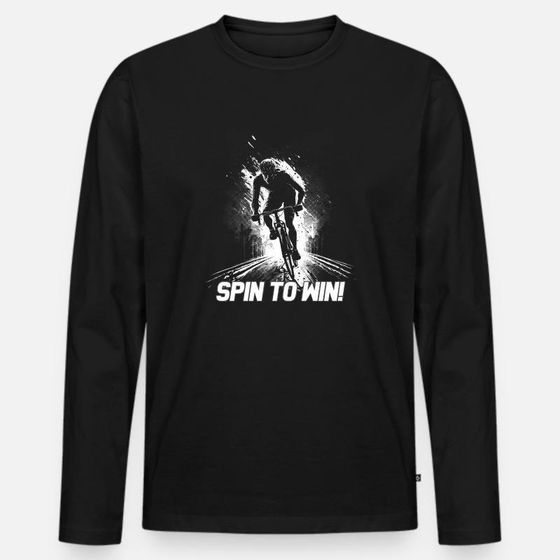 Spin to Win! - Männer Premium Bio Langarmshirt - Schwarz