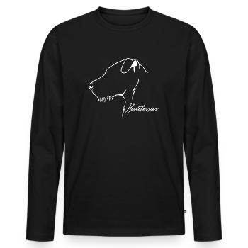 Heath Terrier Profile Dogs Hunting Dogs Wilsigns - Men's Premium Organic Long Sleeve Shirt - black - Front - Nico (187cm)