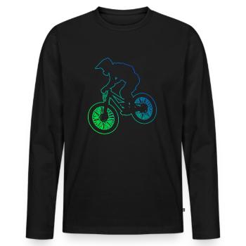 VTT Cycliste Cycliste Femme Mountainbik - T-shirt manches longues Premium bio Homme - noir - Devant - Nico (187cm)