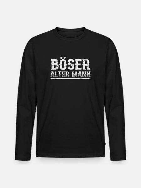 Böser Alter Mann - Männer Premium Bio Langarmshirt - Schwarz