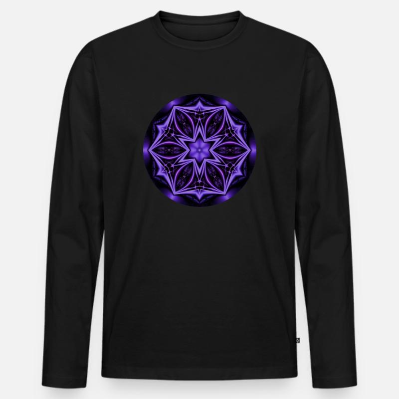 Mantra 3 - Männer Premium Bio Langarmshirt - Schwarz