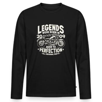 2009 Vintage Born Legends Anniversaire Moto - T-shirt manches longues Premium bio Homme - noir - Devant - Nico (187cm)