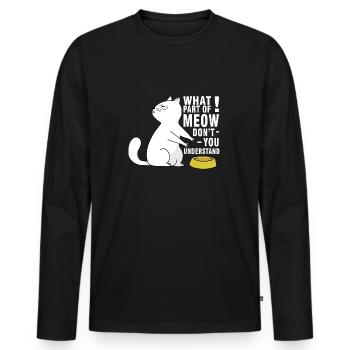 Chat affamé - T-shirt manches longues Premium bio Homme - noir - Devant - Nico (187cm)
