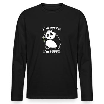Je ne suis pas gros panda - T-shirt manches longues Premium bio Homme - noir - Devant - Nico (187cm)