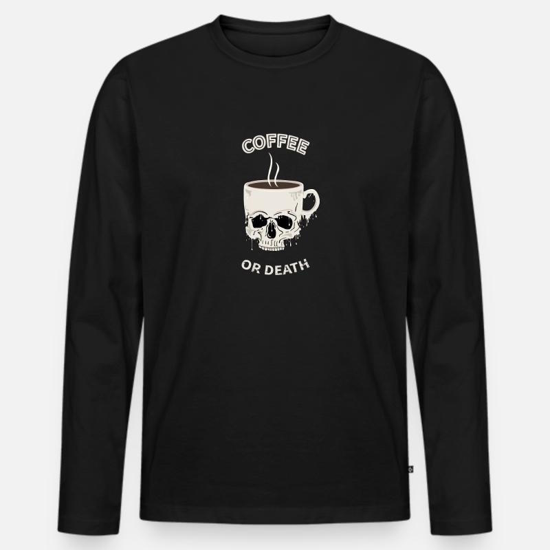 Kaffee oder Tod Männer Premium Bio Langarmshirt