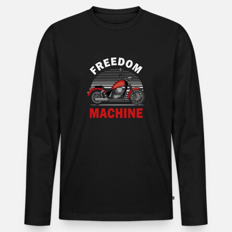 Chopper Motorrad Biker - Männer Premium Bio Langarmshirt - Schwarz