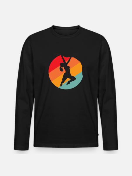 Fels klettern Frau - Männer Premium Bio Langarmshirt - Schwarz