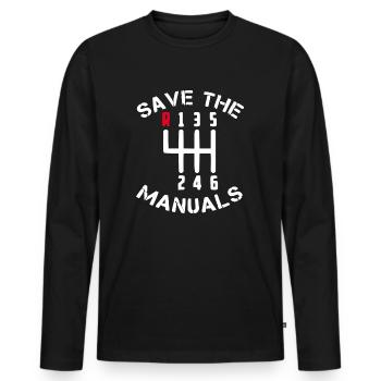Enregistrer les manuels Car Tuning Race Turbo Boost - T-shirt manches longues Premium bio Homme - noir - Devant - Nico (187cm)