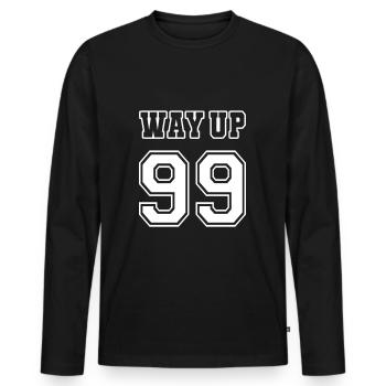 Way Up 99 Jahrgang Geburtstag Jubiläum 1999 - Männer Premium Bio Langarmshirt - Schwarz - Vorne - Nico (187cm)