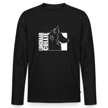 Langhaar Collie Profil Hunde Hund Wilsigns - Männer Premium Bio Langarmshirt - Schwarz - Vorne - Nico (187cm)
