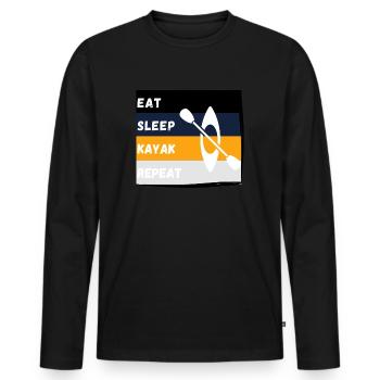 MANGER DORMIR KAYAK RÉPÉTER - T-shirt manches longues Premium bio Homme - noir - Devant - Nico (187cm)